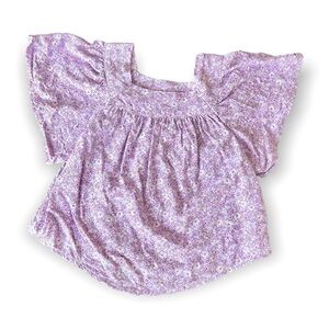 Cat & Jack Lavender Floral Short-Sleeved Top Size XS 4/5
